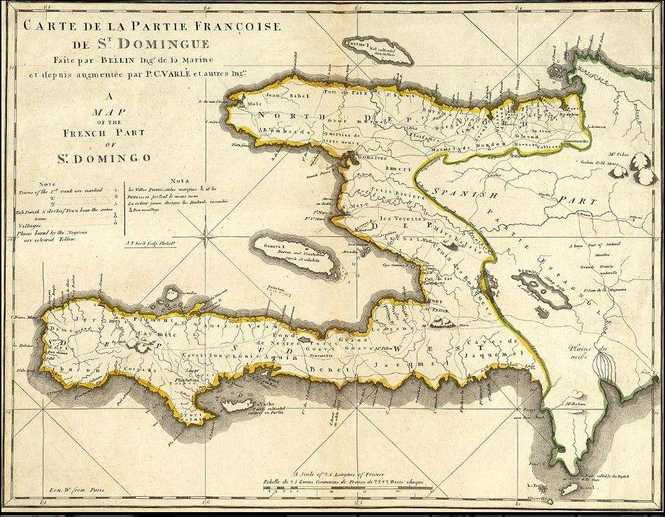 Ancienne carte de l'ile de Saint Domingue
