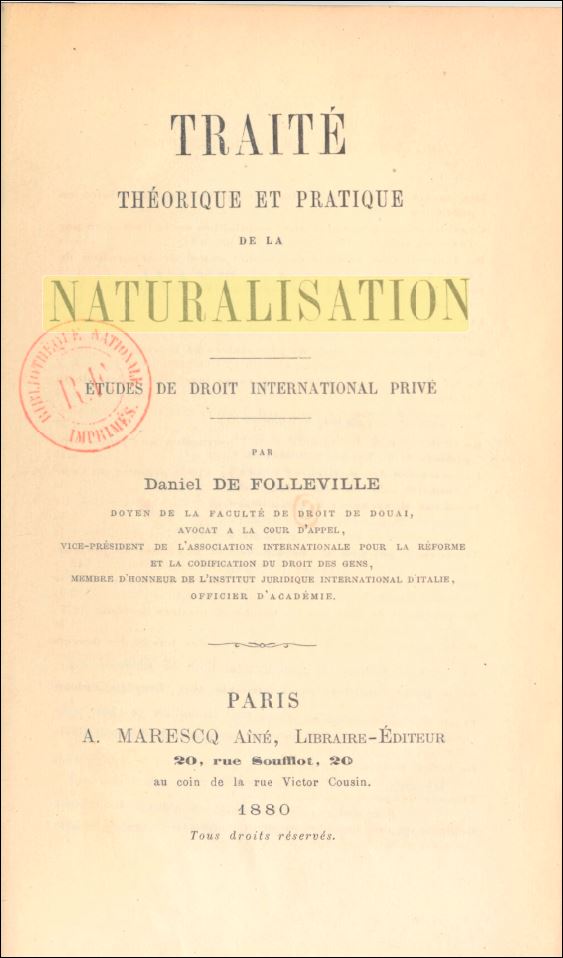 traité de naturalisation